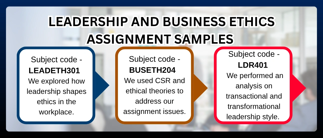  Leadership and Business Ethics Assignment Samples